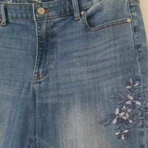 Talbots Embroidered Girlfriend Jeans 14